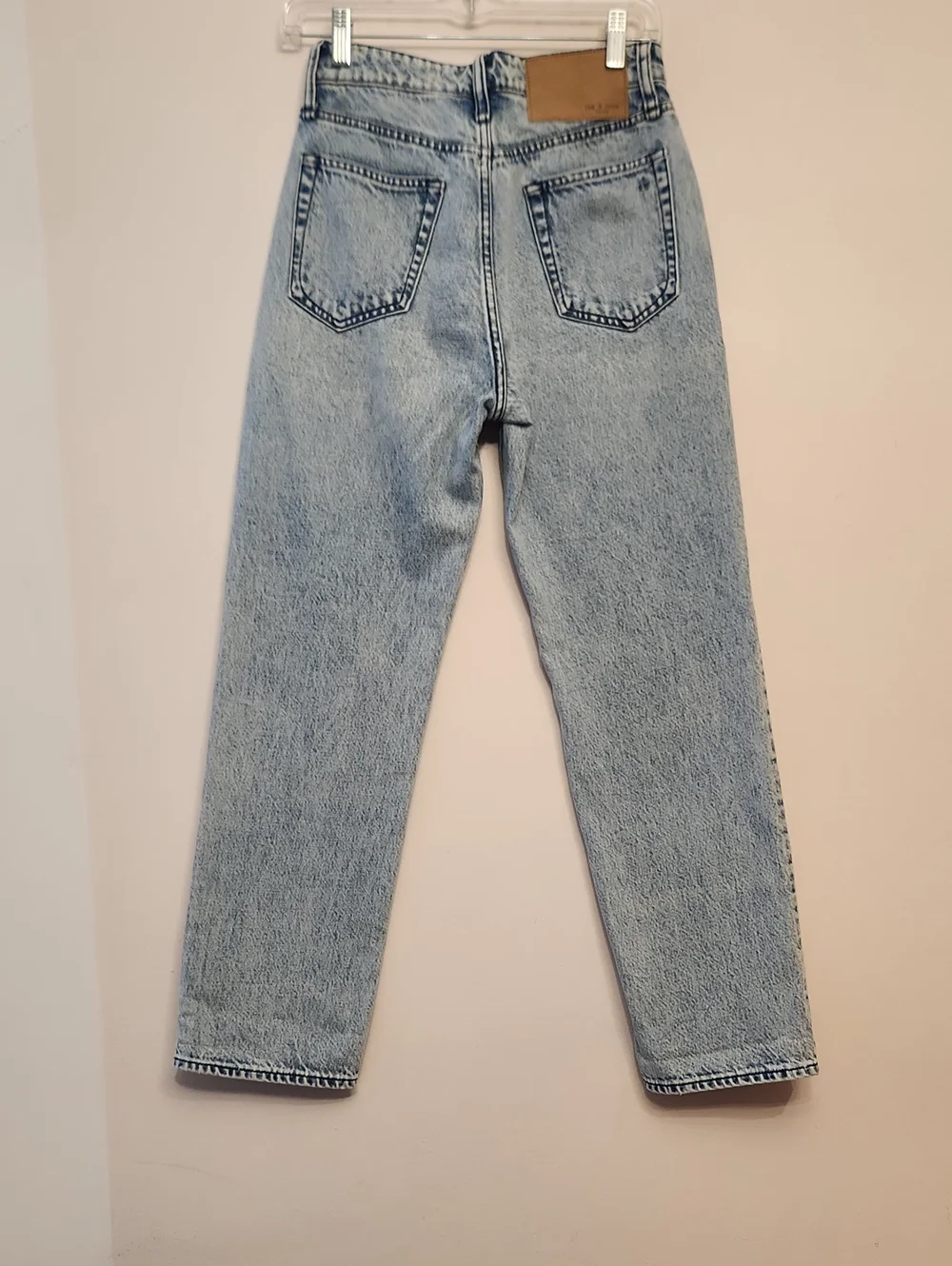 rag & bone Alex High-Rise Ankle Straight Light Wash Button-fly Jeans Size 24